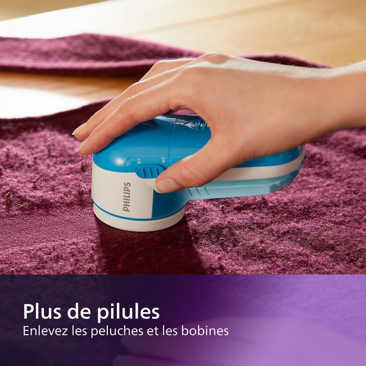 Philips Rasoir Anti-Bouloche/Anti-Peluche - Elimine les Bouloches sur Vêtements, Bleu (GC026/00)
