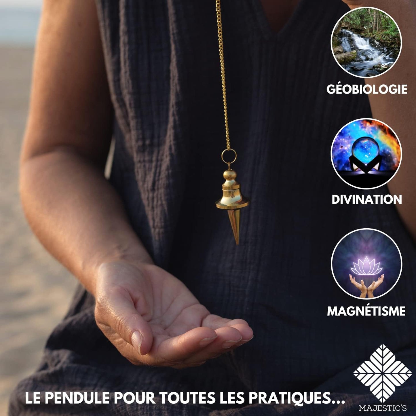 Deluxe Browser Wands & Divinatory Radiesthesia Pendulum FIND Professional SOURCIER Pack – French Brand