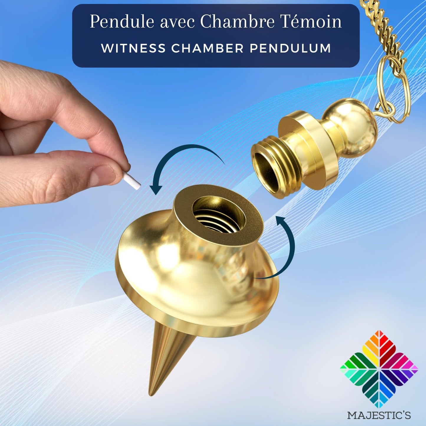 Deluxe Browser Wands & Divinatory Radiesthesia Pendulum FIND Professional SOURCIER Pack – French Brand