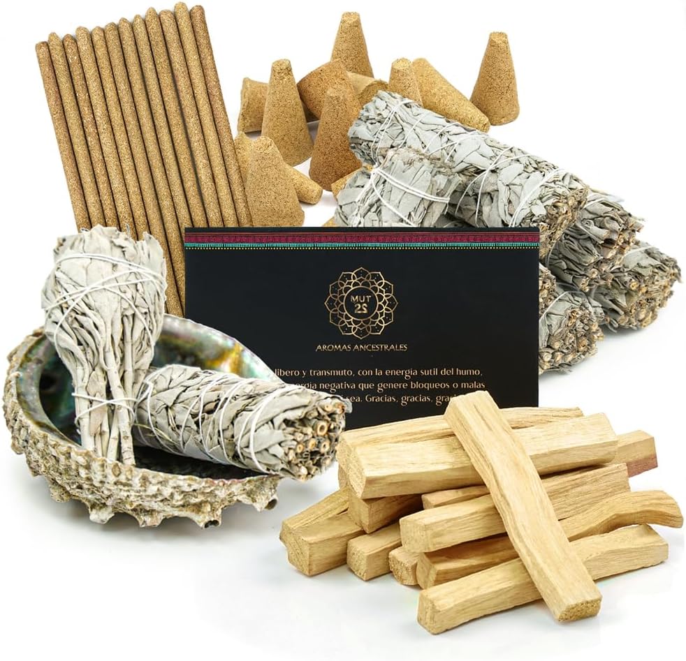MUT22 4 Natural and Ecological White Sage Burning Stick, Natural Sahumerio, Purification of Negative Energies