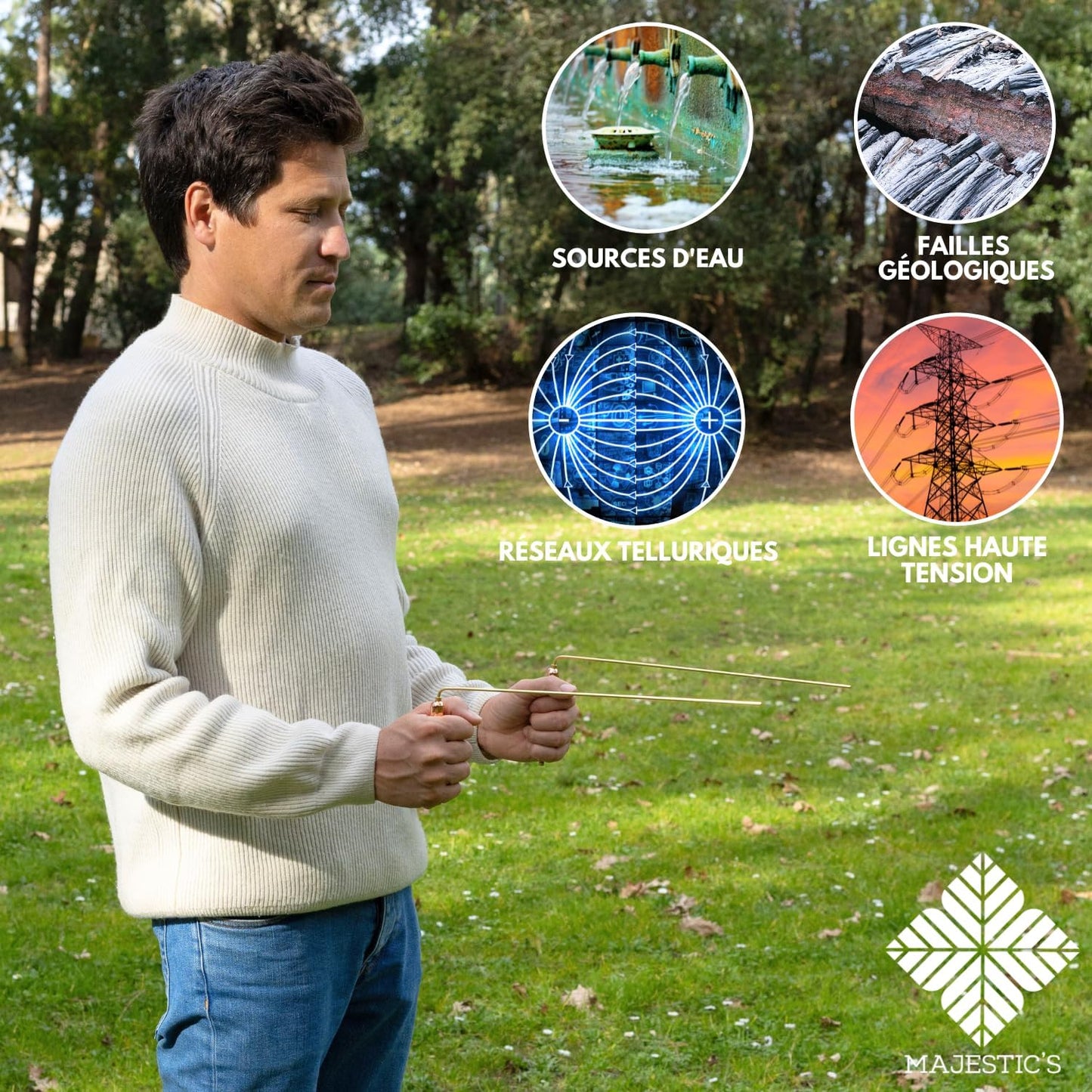 Deluxe Browser Wands & Divinatory Radiesthesia Pendulum FIND Professional SOURCIER Pack – French Brand