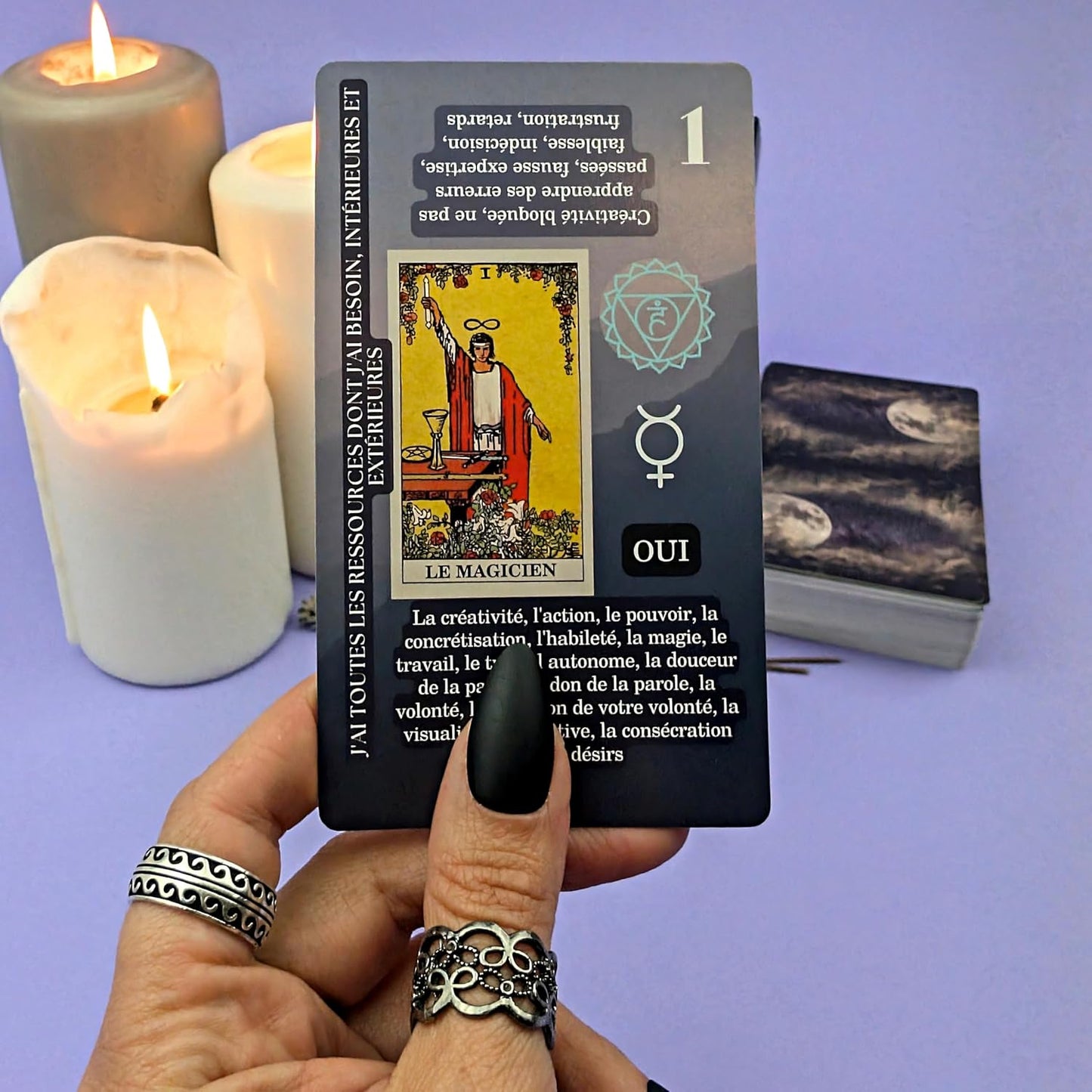 Witchy Cauldron Tarot Cards for Beginners in French with Guide